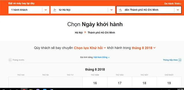 Arahan tentang cara menempah penerbangan Jetstar murah dalam talian