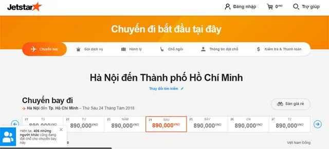 Arahan tentang cara menempah penerbangan Jetstar murah dalam talian