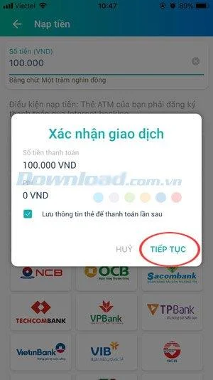 ViettelPay를 채우는 방법