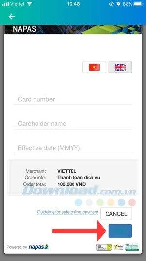 ViettelPay를 채우는 방법