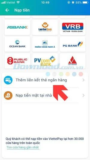 ViettelPay를 채우는 방법