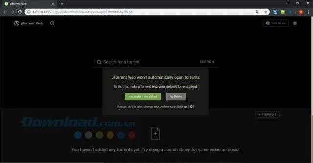 uTorrent Webのデフォルト設定
