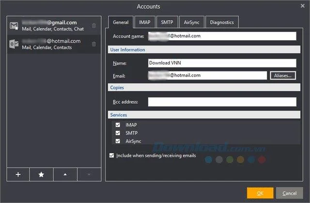 نحوه اعلام چندین حساب ایمیل در eM Client