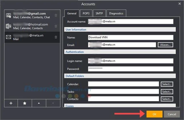 نحوه اعلام چندین حساب ایمیل در eM Client