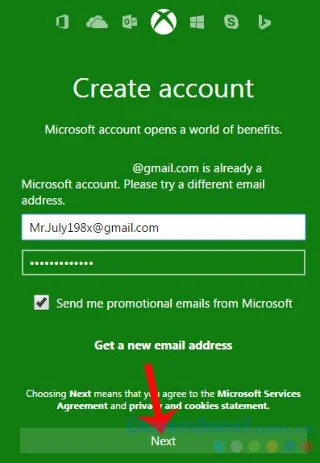 Googleアカウントの入力