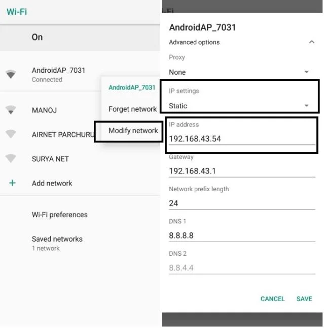 نحوه تغییر آدرس IP برای تلفن خود