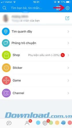 Instructions to turn off notifications of birthdays of friends on Zalo