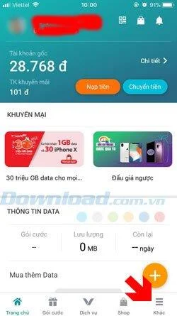 Viettel, Vinaphone 및 Mobifone 네트워크 앱에서 11 자리 심을 10 자리로 전송하는 방법