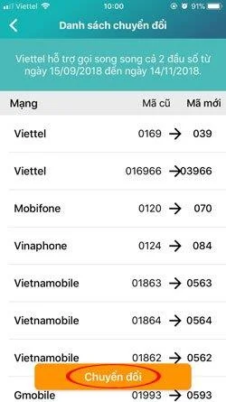 Viettel, Vinaphone 및 Mobifone 네트워크 앱에서 11 자리 심을 10 자리로 전송하는 방법