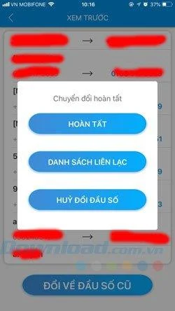 Viettel, Vinaphone 및 Mobifone 네트워크 앱에서 11 자리 심을 10 자리로 전송하는 방법