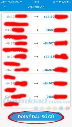 Viettel, Vinaphone 및 Mobifone 네트워크 앱에서 11 자리 심을 10 자리로 전송하는 방법