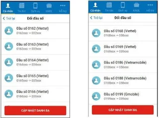 Viettel, Vinaphone 및 Mobifone 네트워크 앱에서 11 자리 심을 10 자리로 전송하는 방법