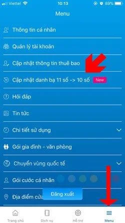 Viettel, Vinaphone 및 Mobifone 네트워크 앱에서 11 자리 심을 10 자리로 전송하는 방법