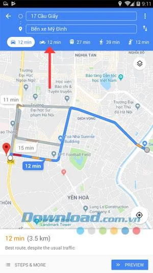 Google지도에서 오토바이로 길을 찾는 방법