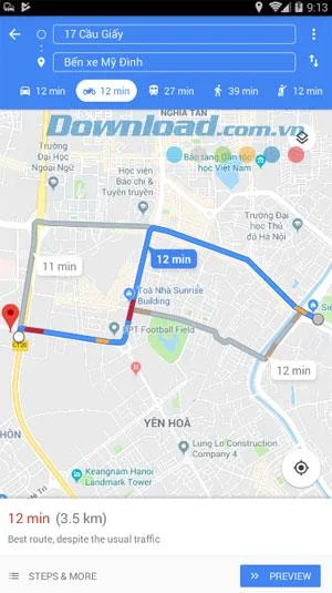 Google지도에서 오토바이로 길을 찾는 방법