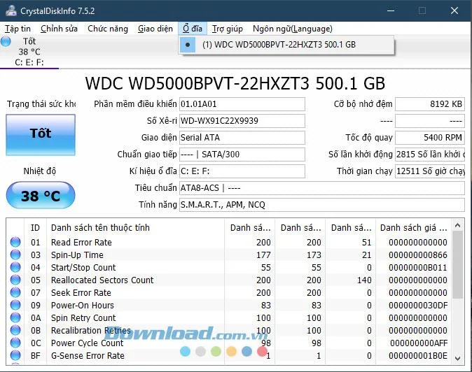 دستی CrystalDiskInfo برای بررسی دیسک سخت رایانه ، لپ تاپ