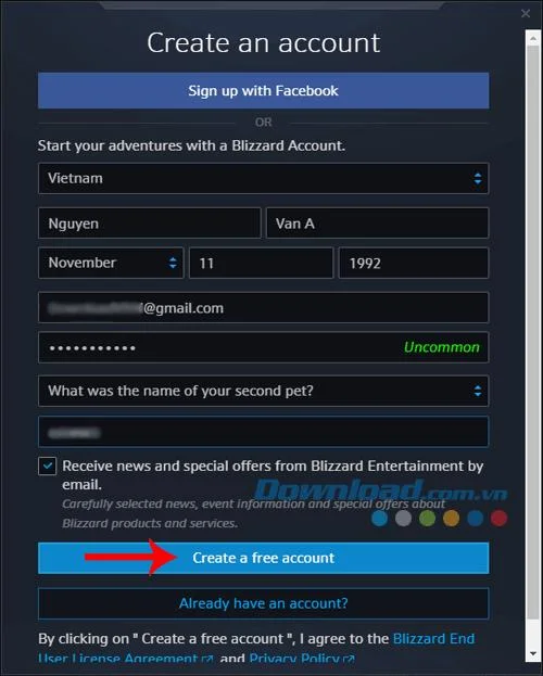 سریعترین راه برای ایجاد یک حساب Battle.net