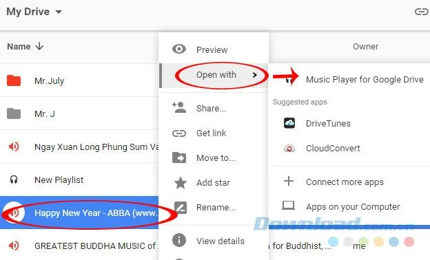 لیست های پخش را در Google Drive ایجاد کنید