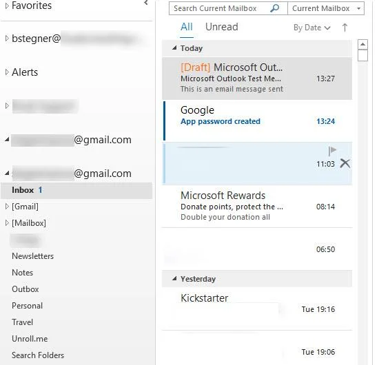 How to set up Gmail management on Outlook