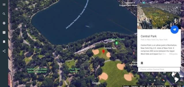 دستورالعمل استفاده از Google Earth در مرورگر