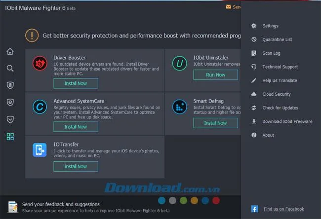 دستورالعمل استفاده از نرم افزار IObit Malware Fighter 6