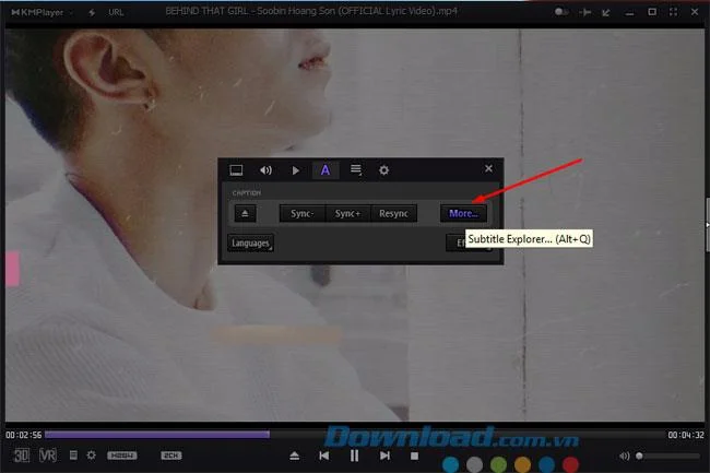 Instructions to edit movie subtitles on KMPlayer