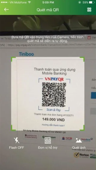 راهنمای پرداخت QR Pay از طریق Vietcombank