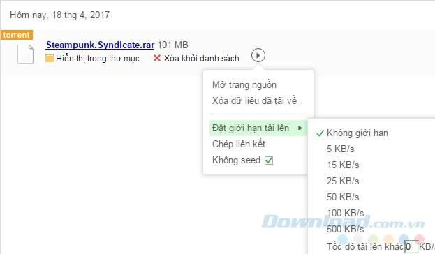 نحوه تنظیم پیش فرض بارگیری فایلهای تورنت با Coc Coc