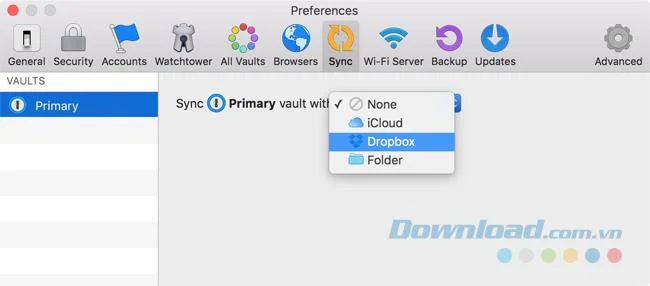 دستورالعمل همگام سازی 1Password با Dropbox