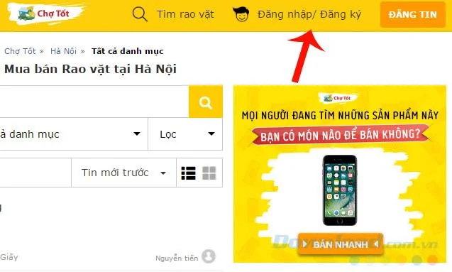 چگونه برای یک حساب Cho Tot ثبت نام کنیم؟
