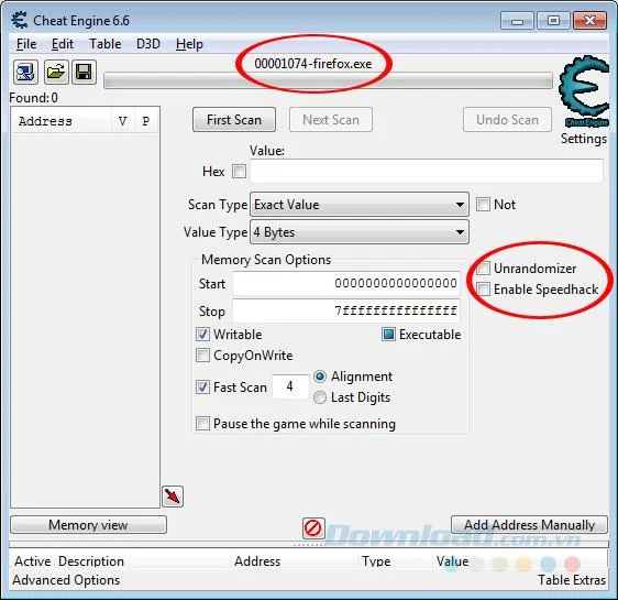 Firefox را با Cheat Engine سرعت بخشید