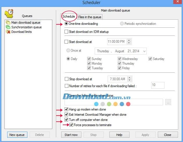 Planifier lIDM pour quil sarrête automatiquement
