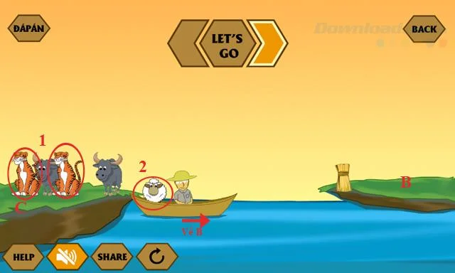 إجابات لأحدث لعبة IQ River Crossing