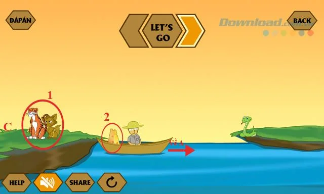 إجابات لأحدث لعبة IQ River Crossing