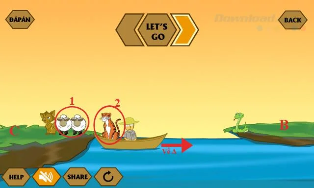 إجابات لأحدث لعبة IQ River Crossing
