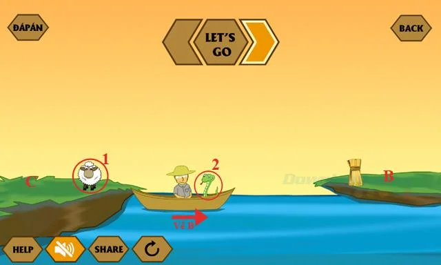 Jawapan kepada permainan terkini IQ River Crossing