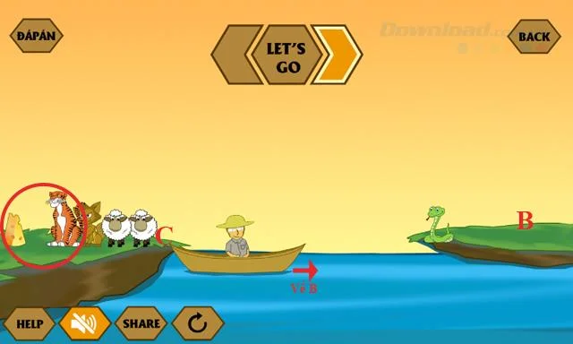 Jawapan kepada permainan terkini IQ River Crossing
