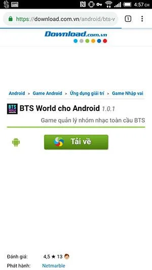 دستورالعمل نصب بازی BTS World بر روی گوشی