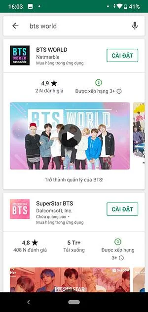 دستورالعمل نصب بازی BTS World بر روی گوشی
