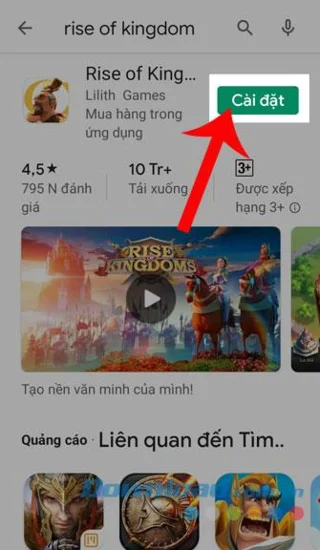 دستورالعمل نصب و پخش Rise of Kingdoms در تلفن خود
