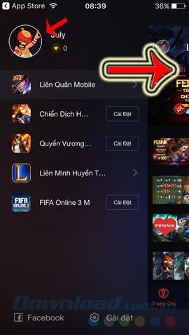 نماد حساب Garena را جایگزین کنید