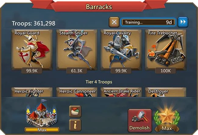 اطلاعات اصلی بازیکنان جدید Lords Mobile