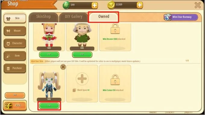 دستورالعمل استفاده از باند Mini Star در Mini World: Block Art