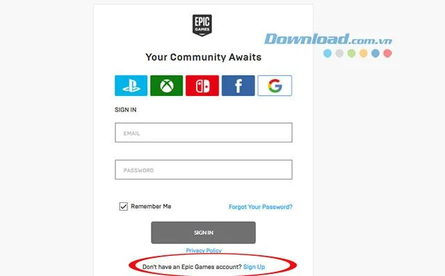 How to create an Epic Games account