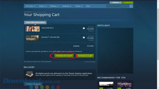 دستورالعمل پرداخت در ویتنامی دونگ روی Steam