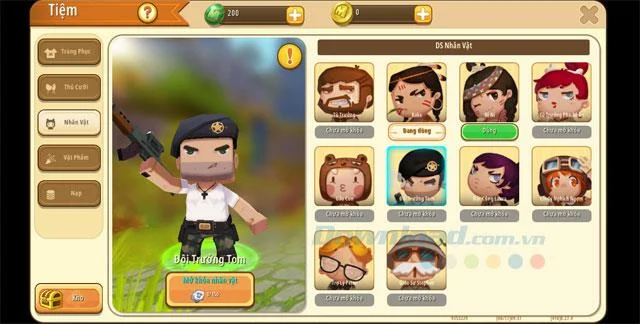 تغییر رنگ پوست ، تغییر ظاهر شخصیت ها در Mini World: Block Art