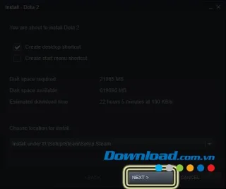 نحوه بارگیری و نصب Dota 2