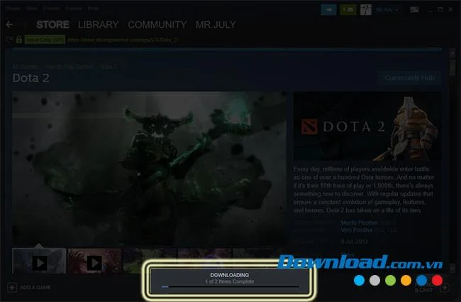 نحوه بارگیری و نصب Dota 2