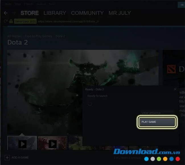 نحوه بارگیری و نصب Dota 2