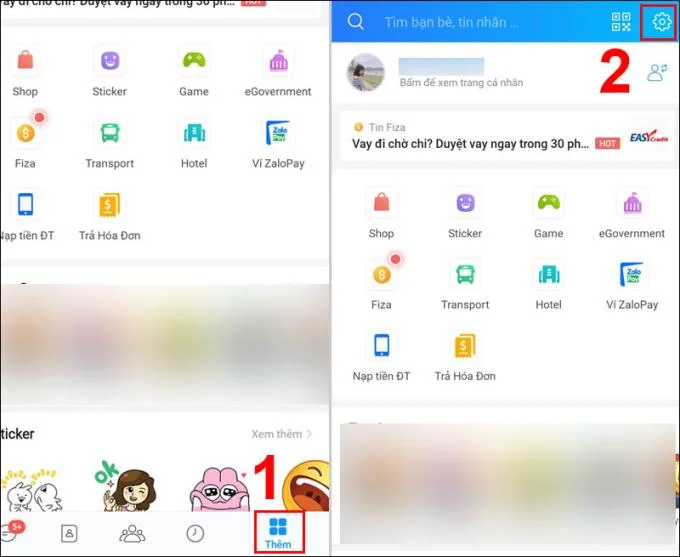 Zalo 音声通知の設定画面